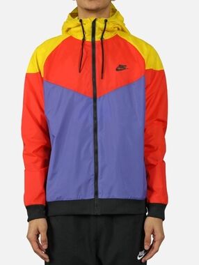 Nike NSW Sportswear Heritage Windrunner Full Zip Jacket Size Large Colorblock